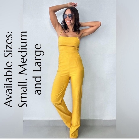 NWT-Stretch Fabric Sleeveless Crisscrossed Back Jumpsuit - Picture 9 of 13